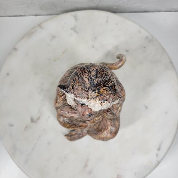 Vintage 1968 Monkey Sculpture 6" Brown Signed Beacox Ceramic Figurine Statue - Picture 8 of 16